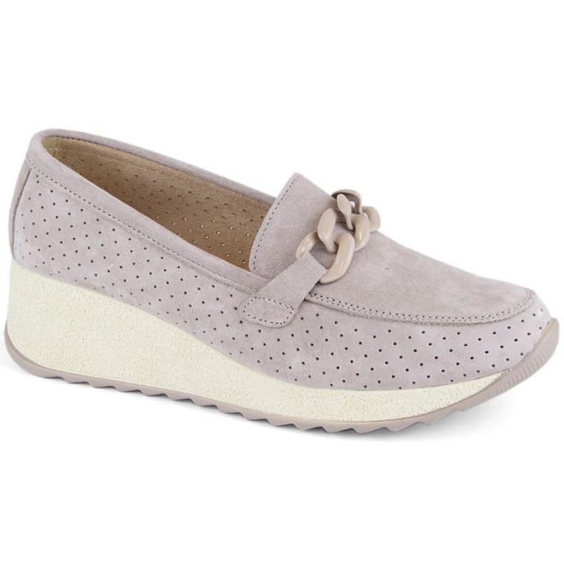 Filippo W PAW507A beige mockaskor i läder 1