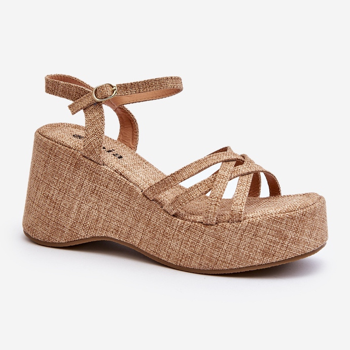 Beige Platform och Wedge Sandaler Oporia 2