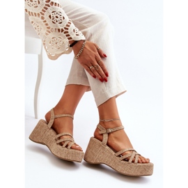 Beige Platform och Wedge Sandaler Oporia 1