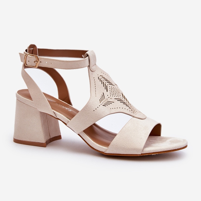 Beige lågklackade sandaler Eleriva 1