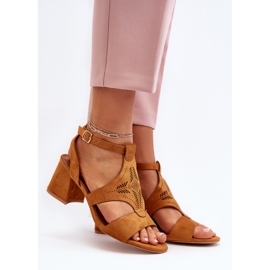 Camel Eleriva sandaler med låg klack brun 2