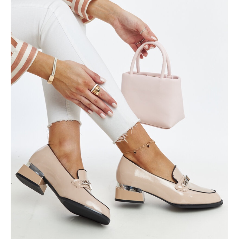 Vinceza pumps i beige läder 1