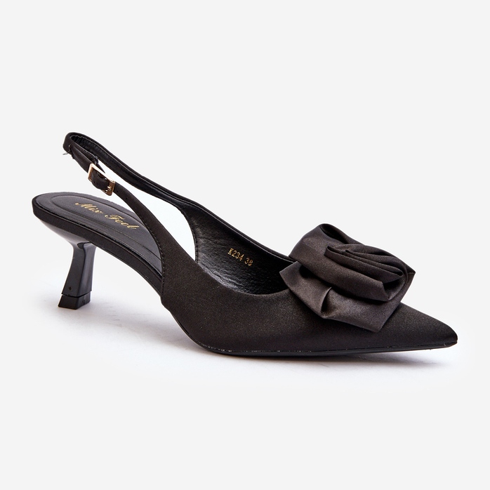 Svarta Ozena höga klackar med dekoration 1