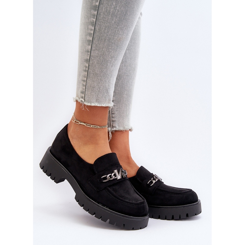 Vinceza Mockasiner för kvinnor med dekoration, svart, Loraleima 2