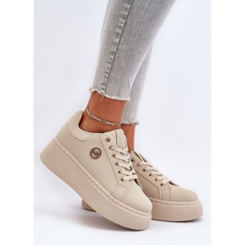 Platform Sneakers dam Beige Eshen 2