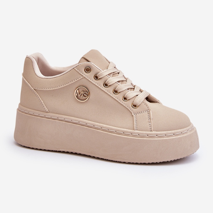 Beige Låg Platform Sneakers Dam Telirra 2