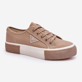 Beige Enalae Låga Sneakers för kvinnor 1
