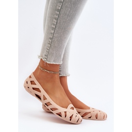 Naken Salam gummiballerinaskor för kvinnor beige 2