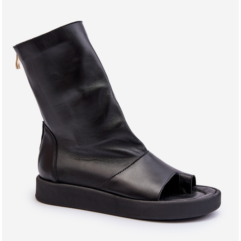 Zazoo 3441 Lädersandaler för kvinnor med svart ovandel 1