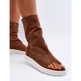 Zazoo 3441 damsandaler i mocka med brun ovandel 5