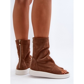 Zazoo 3441 damsandaler i mocka med brun ovandel 6