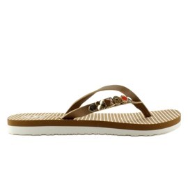 Flipflops med dekorerat skärp B762 Beige 1