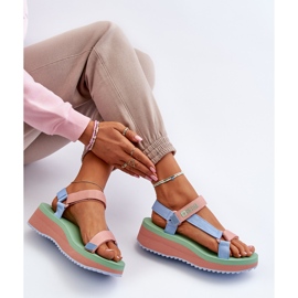 Damsandaler på plattform och kil Big Star NN274A055 Blå 1