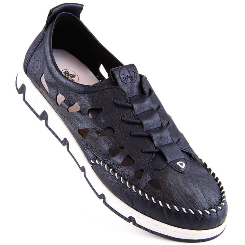 Genombrutna läderskor Rieker W RKR652, marinblå 1