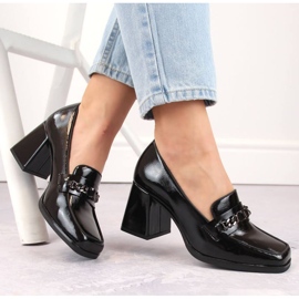 Potocki W WOL215A svarta patentskor med dekorativ klack 2