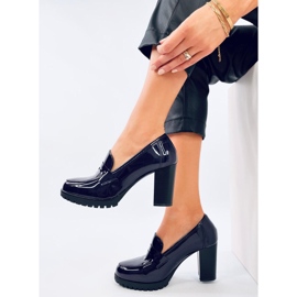 Jeffis Mörkblå mockasiner med patentklack 2