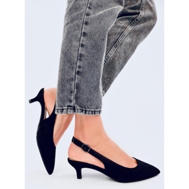 Malloi Svarta låga klackar med öppen klack 1