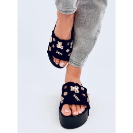 Seastar Tjocksulade flip-flops med en Lancaster Black nallebjörn svart 1