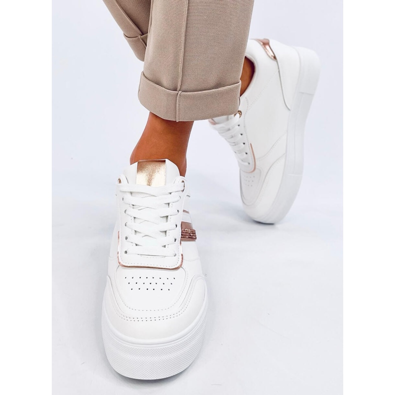 Eyson WHITE/CHAMPAGNE wedge sneakers vit 1