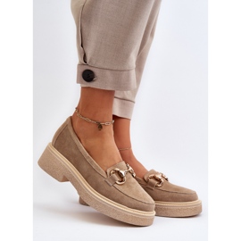 Zazoo 3429 Mockasin för kvinnor med dekoration, Beige 2