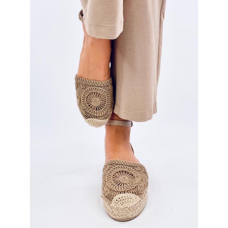 Jasmine Khaki genombrutna espadrillor beige 2