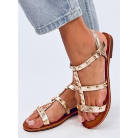 Sandaler med Neha Gold nitar gyllene 2