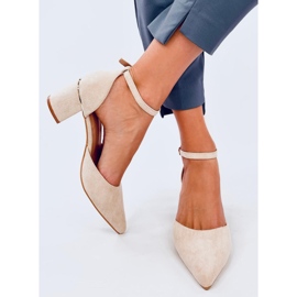 Harroi Beige pumps med ankelband 1