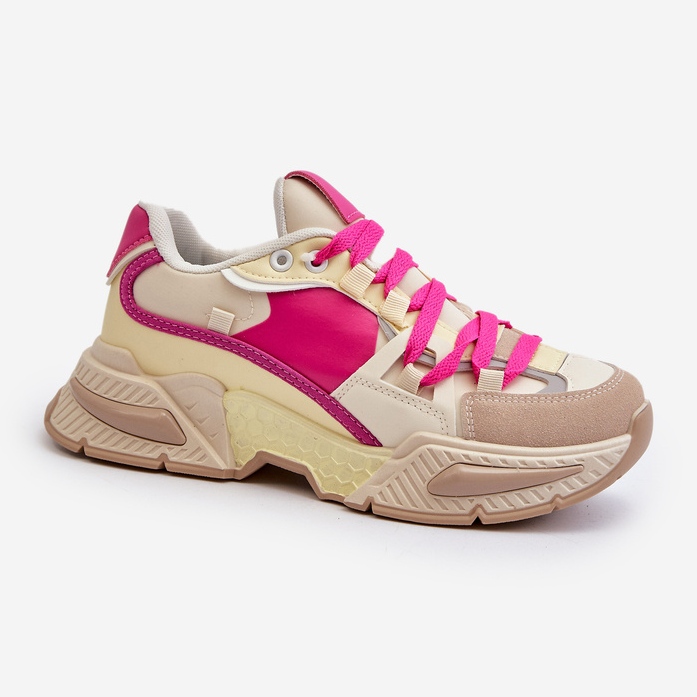 Damsneakers med tjock sula Fuchsia Peonema rosa 1