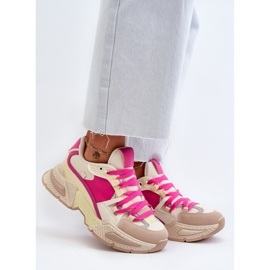 Damsneakers med tjock sula Fuchsia Peonema rosa 2