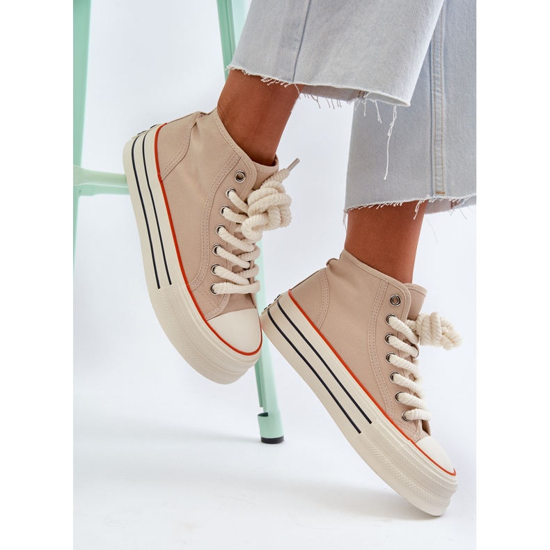 Platform Sneakers dam Beige Aineri 1