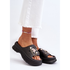 Damflip-flops med dekorationer Svart Afariana 2