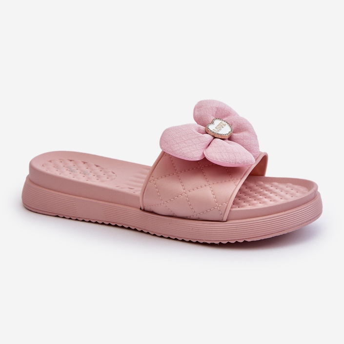 Kvinnors flip-flops med dekoration på en låg plattform, rosa Cedrella 2