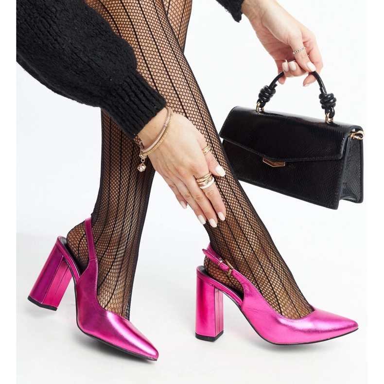 Rosa Wechsler pumps med öppen tå 1