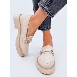 Sheady Beige mockasin med hög sula 1