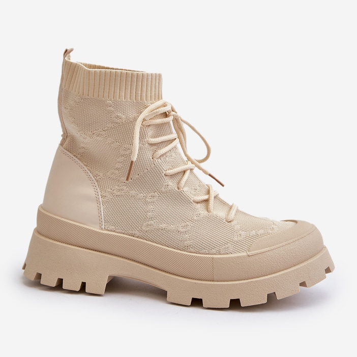 Damstrumpa Slip-On Boots Ljus Beige Solime 2