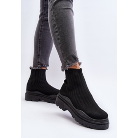 Damsvarta Elipara Slip-On sockstövlar på en massiv sula 4