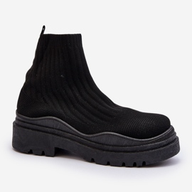 Damsvarta Elipara Slip-On sockstövlar på en massiv sula 1