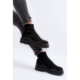 Damsvarta Elipara Slip-On sockstövlar på en massiv sula 6