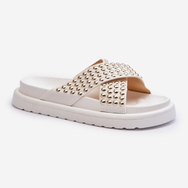 Kvinnors dekorerade plattform flip-flops Vita Niraela 1