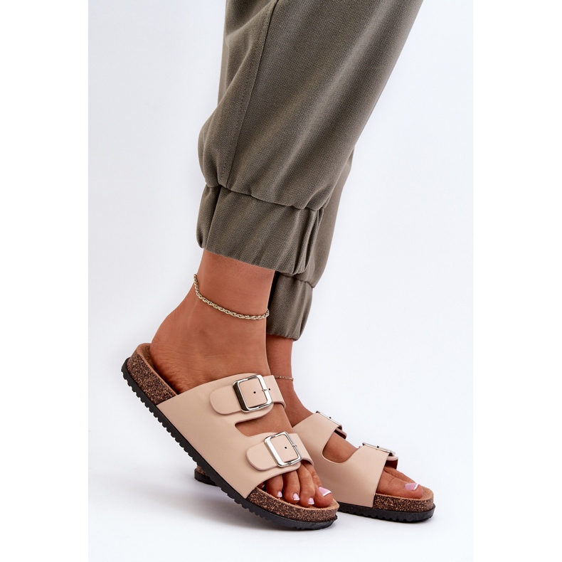 Beige damflip-flops med spännen Oliena 2