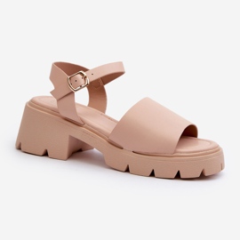 Kvinnors chunky häl sandaler Naken Dottiassa beige 2