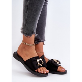 Damflip-flops med rosett Svart Arsicada 2