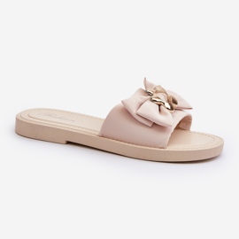 Damflip-flops med rosett Beige Arsicada 1