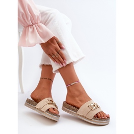 Flip-flops för kvinnor med dekoration, beige vapireta 1