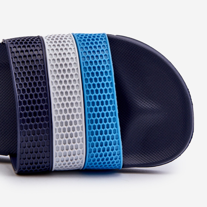 Klassiska flip-flops för män med remmar, marinblå Sylri 1