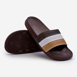Klassiska flip-flops för män med remmar, brun Sylri 1