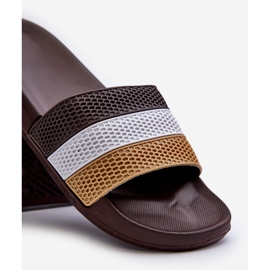 Klassiska flip-flops för män med remmar, brun Sylri 2