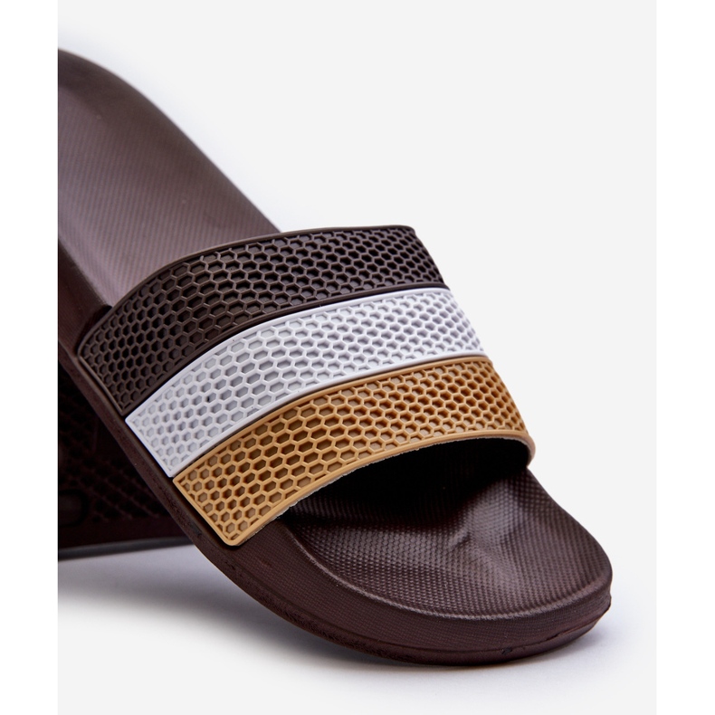 Klassiska flip-flops för män med remmar, brun Sylri 2