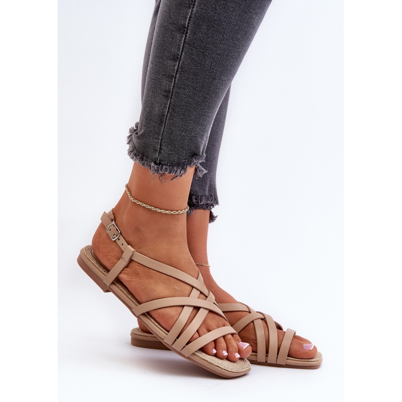 Big Star Flat Sandaler för kvinnor NN274012 Beige 2