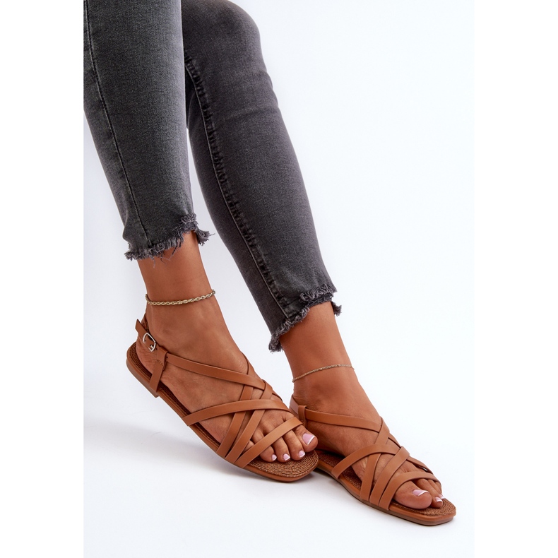 Big Star Flat Sandaler för kvinnor NN274013 Camel brun 1